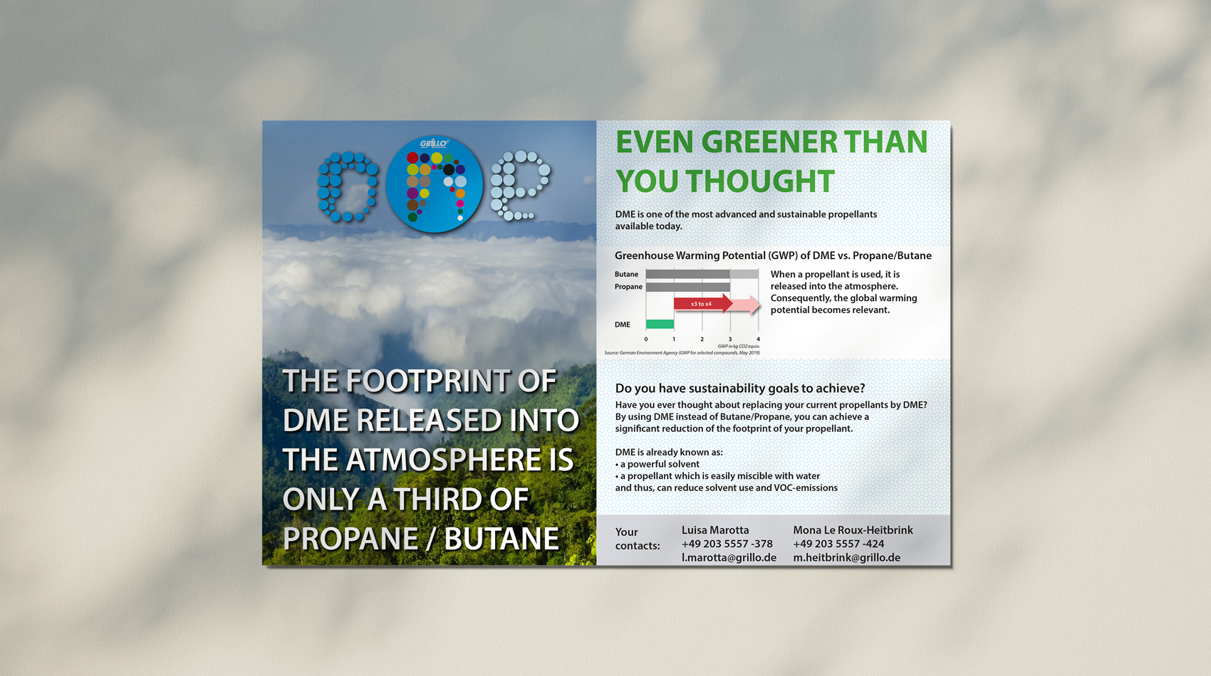 Dimethyl ether (DME) GRILLO-one is even greener than thought!